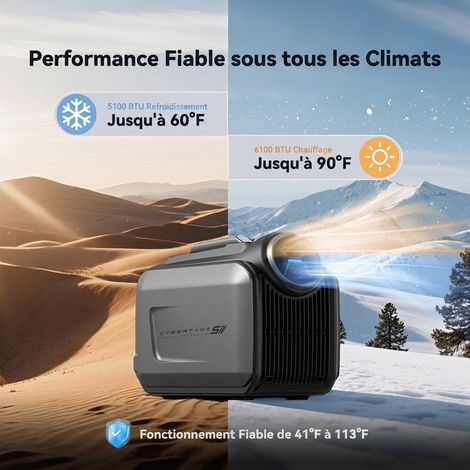 Climatiseur portable réversible silencieux 5100 BTU froid / 6100 BTU chaud, pour camping-car, tente et bateau – Image 2