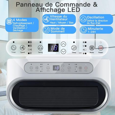 Costway – Climatiseur mobile réversible 16000BTU – 5 modes – Image 3