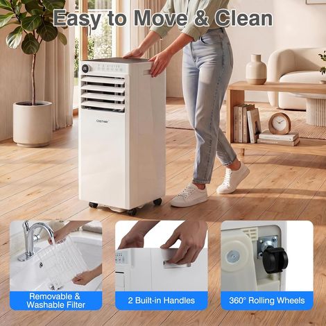 Climatiseur Mobile COSTWAY 9000 BTU, R290 avec Wi-Fi, fonction de refroidissement – Image 5