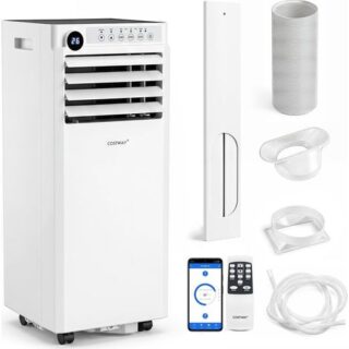 Climatiseur Mobile COSTWAY 9000 BTU, R290 avec Wi-Fi, fonction de refroidissement