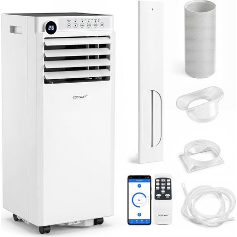 Climatiseur Mobile COSTWAY 9000 BTU, R290 avec Wi-Fi, fonction de refroidissement